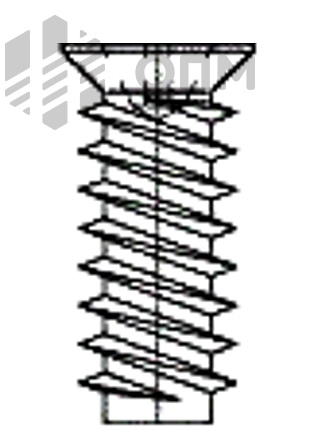 ОПМ 601002 Евровинт с потайной головкой  шлицем Pz диаметром головки 7,7 mm и двухзаходной резьбой