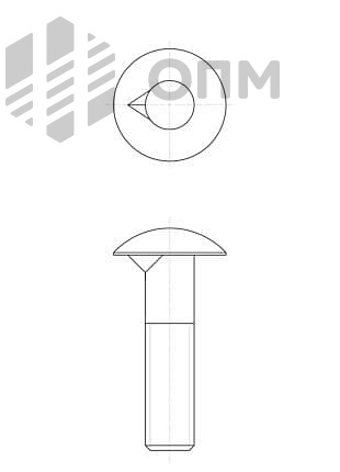 ГОСТ 7801-81 Болт мебельный с увеличенной полукруглой головкой и усом