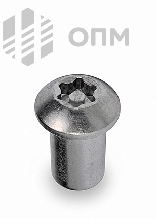 ОПМ 603003 Гайка-бочонок антивандальная, полукруглая головка со шлицем TORX и штырьком (PIN) 