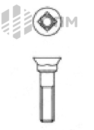 DIN 608 Болт мебельный с потайной головкой и низким квадратным подголовком