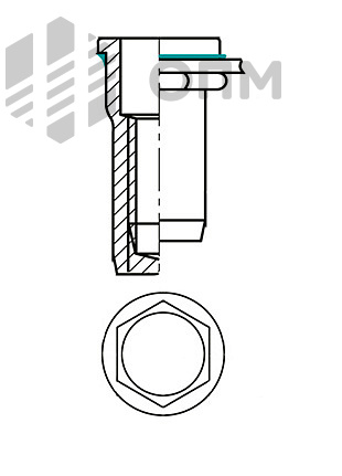ОПМ 110035 Заклёпка-гайка глухая, шестигранная на части длины
