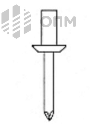 ISO 16585 Заклепка вытяжная закрытая с плоской головкой A2/SS