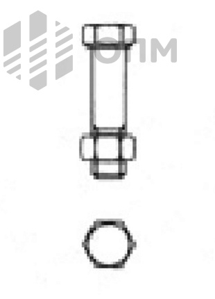 DIN 7990 / MU Болт с шестигранной головкой для стальных конструкций, с гайкой