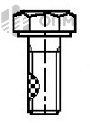 ОПМ 102091 Болт с шестигранной головкой и резьбой до головки ~DIN 933, со стопорящим покрытием Tuflock-Fleck  