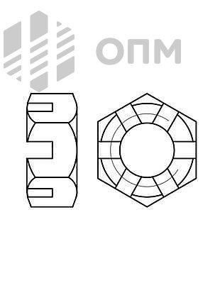 ГОСТ 5919-73 Гайка шестигранная прорезная корончатая низкая