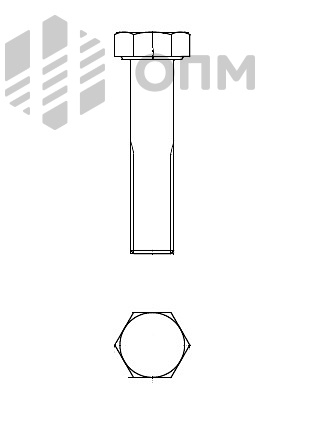 ISO 8765 Болт с шестигранной головкой мелкий шаг резьбы (неполная резьба)