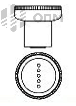 ОПМ 121009 Ручка круглая с накаткой, из термопласта, с латунной резьбовой вставкой
