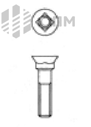 DIN 605 Болт мебельный с потайной головкой и высоким квадратным подголовком 