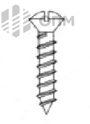 DIN 7973 Саморез с полупотайной головкой и прямым шлицем