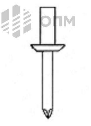 ISO 15973 Заклепка вытяжная закрытая с плоской головкой Al/St
