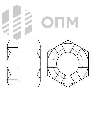 ГОСТ 2528-73 Гайка шестигранная прорезная