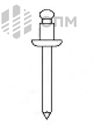 ISO 15981 Заклепка вытяжная с плоской головкой Al/Al