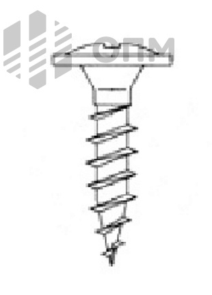 ОПМ 606002 Саморез мебельный универсальный с плоской головкой и пресс-шайбой, шлиц Pz, полная резьба