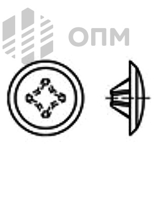 ОПМ 112090 Заглушка декоративная диаметром 12 для потайных головок со шлицем PH-2, пластик 