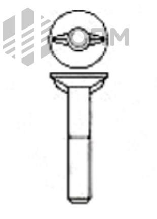 DIN 25195 Болт с потайной головкой и двумя усами, для ж/д транспорта 