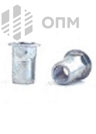 ОПМ 110026 Заклепка BRALO шестигранная на 1/2 длины, с плоским низким бортиком