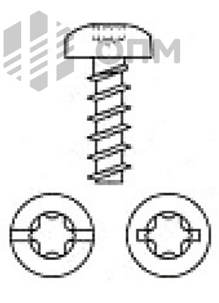 ОПМ 106007 Саморез по термопластам ecosyn-plast с цилиндрической скруглённой головкой и шлицем Freedriv (аналог EJOT WN 1452)