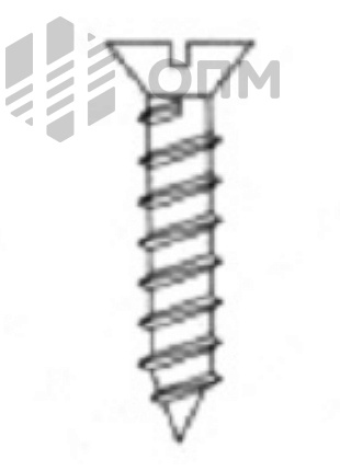 DIN 7972 Саморез с потайной головкой и прямым шлицем
