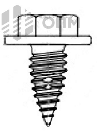 ОПМ 106079 Саморез с метрической резьбой для тонких листов металла, шестигранная головка с буртиком