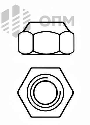 NFE 25-412 Гайка самоконтрящаяся с нейлоновой вставкой