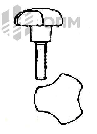 ОПМ 121010 Ручка трёхлепестковая со стальным резьбовым стержнем
