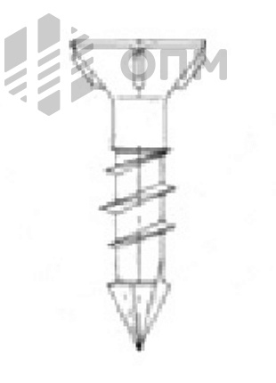 ОПМ 206026 Саморез Spax-M, с потайной головкой и зенкующими ребрами, шлиц T-Star plus, неполная резьба, четырехгранный конец CUT