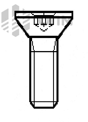 Винт ISO 14581 с потайной головкой и шлицем Torx
