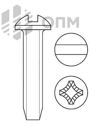 ГОСТ 10621-80 Винт самонарезающий с полукруглой головкой