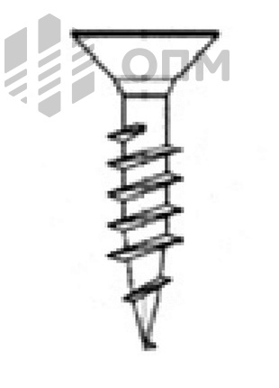 ОПМ 206020 Саморез универсальный с потайной головкой, шлиц Pz, полная резьба