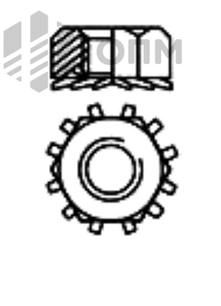 ОПМ 103019 Гайка шестигранная со стопорной шайбой с внешними зубцами