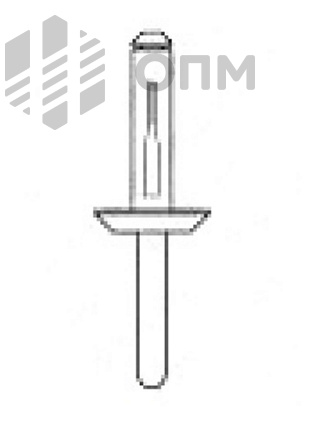 ОПМ 109018 Заклепка вытяжная распорная с плоской головкой