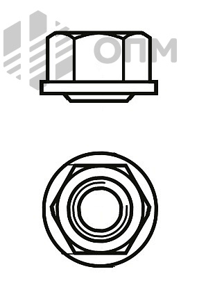 ОПМ 103018 Гайка самоконтрящаяся с уплотняющим кольцом из полиамида