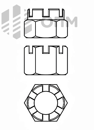 DIN 935 Гайка шестигранная прорезная корончатая 