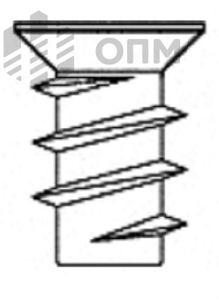 ОПМ 601006 Евровинт с потайной головкой диаметром 7,0, шлиц Pz и однозаходной крупной резьбой
