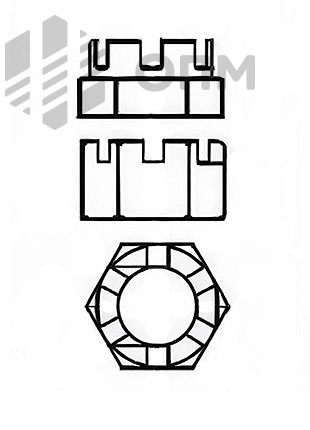 DIN 937 Гайка шестигранная прорезная корончатая низкая