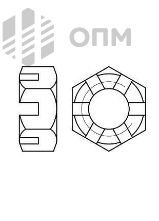 ГОСТ 5933-73 Гайка шестигранная прорезная низкая